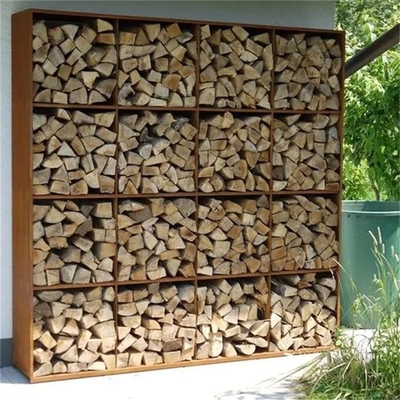 Modern Prerusted Corten Steel Log Holder Storage For Fireplace H170cm*74cm