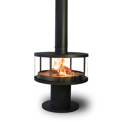 Contemporary Indoor Heaters Wood Burning Stove Suspended Steel Fireplace