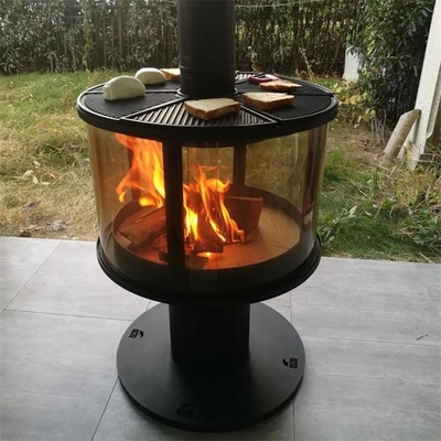 Contemporary Indoor Heaters Wood Burning Stove Suspended Steel Fireplace