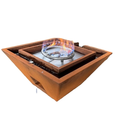 Outdoor Decorative Corten Steel Gas Fire Pit Water Bowl For Swimming Pool