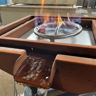 Outdoor Decorative Corten Steel Gas Fire Pit Water Bowl For Swimming Pool