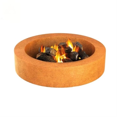 Outdoor Round Shape Wood Burning Corten Steel Fire Pit For Backyard