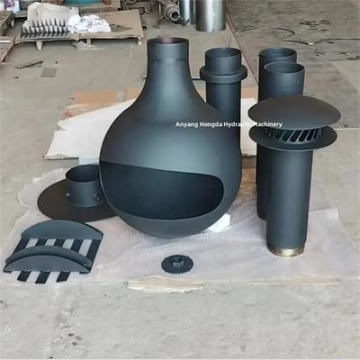 600mm Luxury Morden Black Rotating Spherical Suspended Wood Burning Fireplace