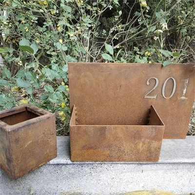 Customization Garden Wall Flower Pots Decorative Hanging Corten Metal Planters Pots