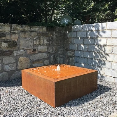Decoration Outdoor Square Metal Wate Table Corten Steel Garden Water Fountain