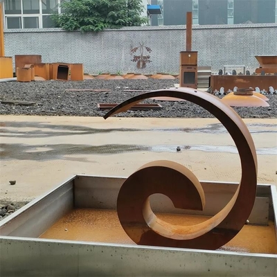 Unique Small Moon Design Corten Steel Water Feature For Garden Landscape