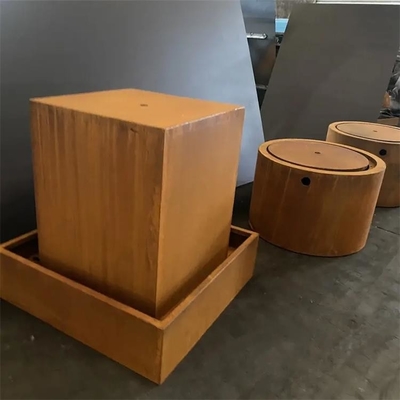 Garden Decorative Water Cubic Block Corten Steel Floating Water Feature
