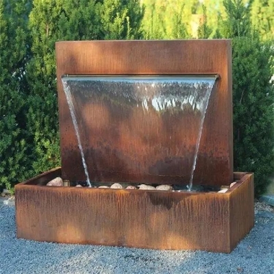 Garden Rusty Metal Waterfall Free Standing Corten Steel Pond Water Feature