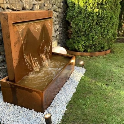 Garden Rusty Metal Waterfall Free Standing Corten Steel Pond Water Feature