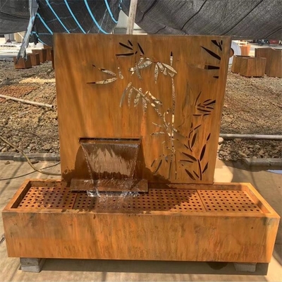 Garden Rusty Metal Waterfall Free Standing Corten Steel Pond Water Feature