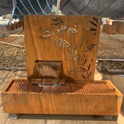 Garden Rusty Metal Waterfall Free Standing Corten Steel Pond Water Feature