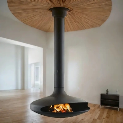 burning stove forwood hotels hanging suspended ndoor fireplace  steel  contemporary burning contemporary