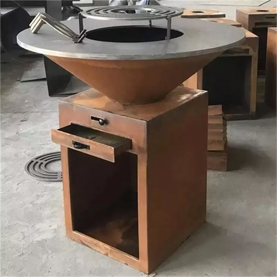 Europe Garden Kitchens Fire Pit Barbeque Corten Steel Outdoor Charcoal Bbq Grill
