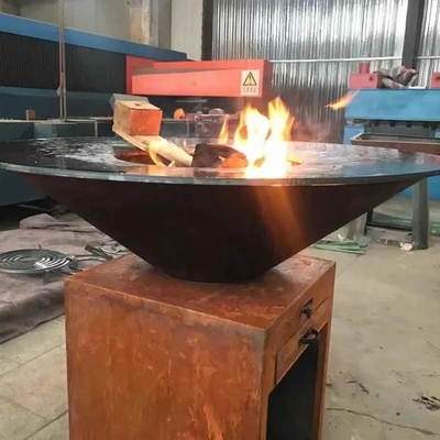 Europe Garden Kitchens Fire Pit Barbeque Corten Steel Outdoor Charcoal Bbq Grill