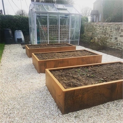 Outdoor Metal Lawn Border Vegetables Grow Corten Steel Garden Planter Raised Bed