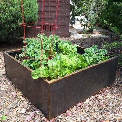 Outdoor Metal Lawn Border Vegetables Grow Corten Steel Garden Planter Raised Bed