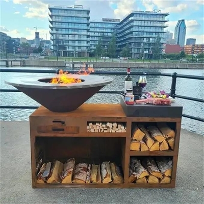 Corten Steel Fire Pit Heavy Duty Bbq Barbecue Grills For Outdoor Cooking