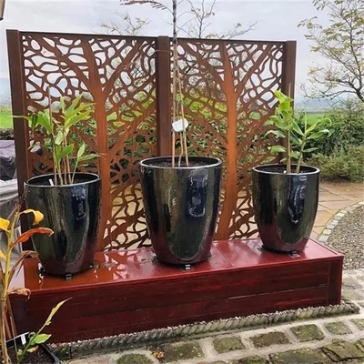Decorative Corten Steel Screen Panel Laser Cut Metal Privacy Fencing Garden