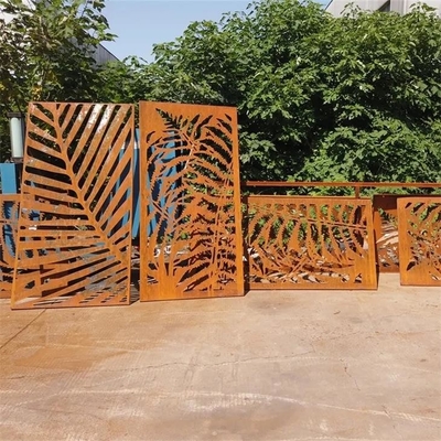 Decorative Corten Steel Screen Panel Laser Cut Metal Privacy Fencing Garden