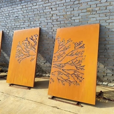 Laser Cut Outdoor Waratah Decorative Screen Corten Steel Light Feature Panel