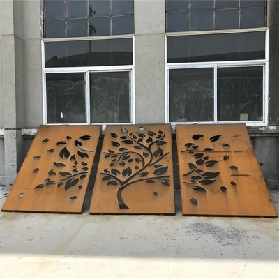 Laser Cut Outdoor Waratah Decorative Screen Corten Steel Light Feature Panel