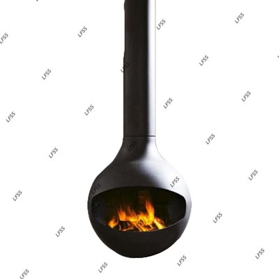 fireplace stove Sphere designer new custom open real fire wood burning hanging