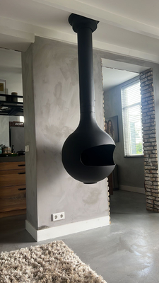 fireplace stove Sphere designer new custom open real fire wood burning hanging