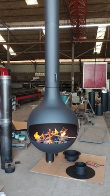 fireplace stove Sphere designer new custom open real fire wood burning hanging
