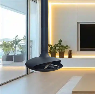 Large 600mm diameter round carbon steel suspended real fire stove heating fireplace rotated wood burner