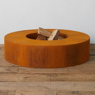 Outdoor Heater Wood Burning Rusty Metal Firepit Corten Fire Bowl Table