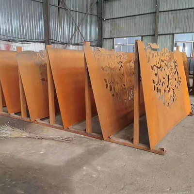 Custom Outdoor Oke Tree Design Rusty Corten Steel Privacy Screens Panel
