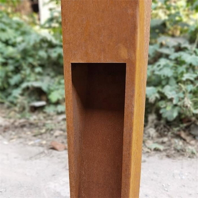 Decoration Outdoor Lighting Fixture Corten Steel Rust Color Bollard Lights