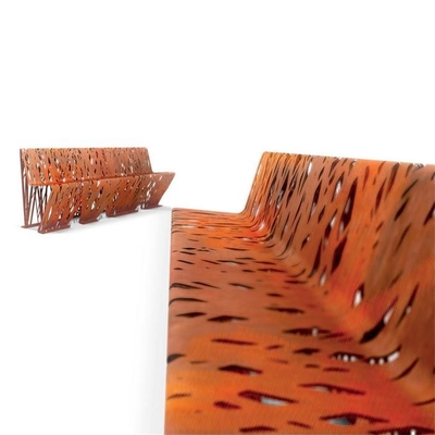 Latest Design Outdoor Street Furniture Corten Steel Crossed Benches