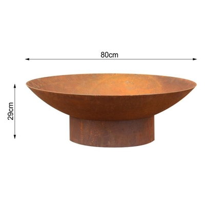 80cm Outdoor Camping Heater Rust Bonfire Corten Steel Fire Pit Burner Bowl