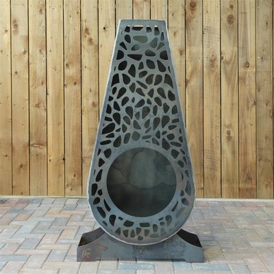 Laser Cutting Decorative Garden Metal Fireplace Corten Steel Chiminea Firepit