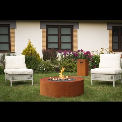 95cm Portable Freestanding Gas Propane Corten Steel Round Fire Pit Table