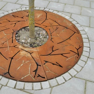 Outdoor Decor Rusty Corten Steel Bollard Light For Garden Lawn
