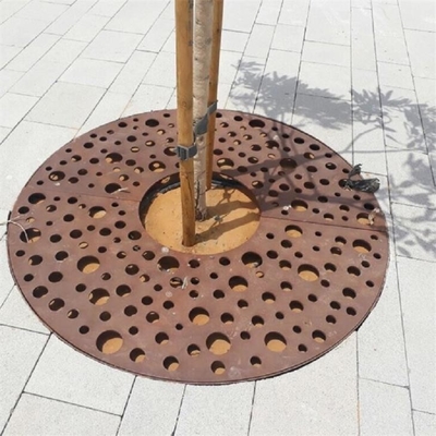 Outdoor Decor Rusty Corten Steel Bollard Light For Garden Lawn