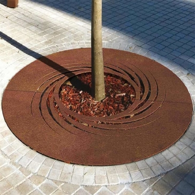Outdoor Decor Rusty Corten Steel Bollard Light For Garden Lawn