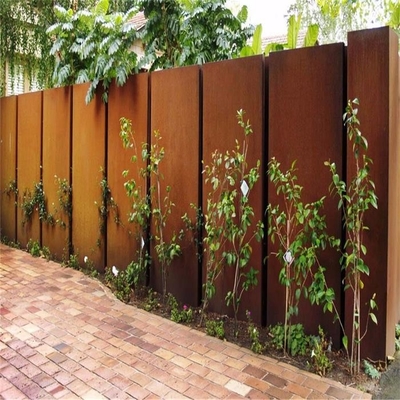 Extra Large Thick Flat Panels Corten Metal Privacy Fence For Villa Protection