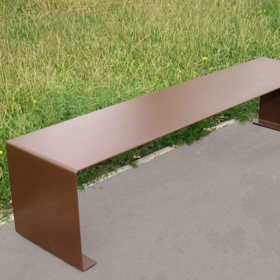 Height 40cm Outdoor Rusty Red Corten Steel Park Bench With Optinal Stool