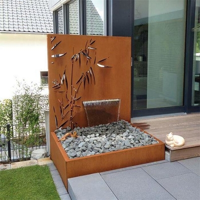 Garden Decoration Bamboo Pattern Metal Panel Corten Steel Pool Fountain