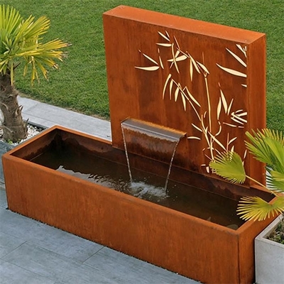 Garden Decoration Bamboo Pattern Metal Panel Corten Steel Pool Fountain