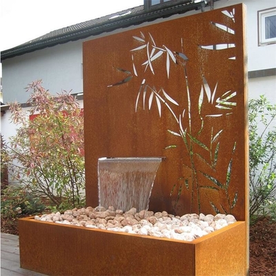 Garden Decoration Bamboo Pattern Metal Panel Corten Steel Pool Fountain