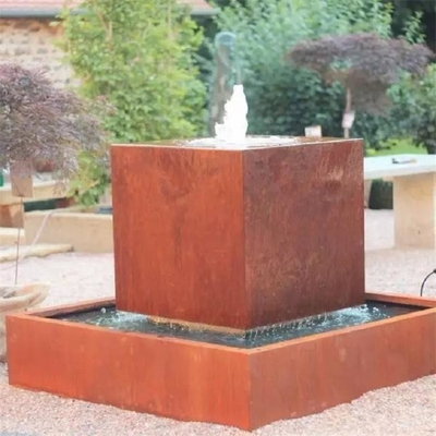 Garden Decorative Water Cubic Block Corten Steel Floating Water Feature