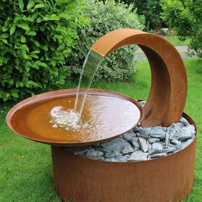 Corten Steel Water Feature Landscaping Rusty Metal Water Furniture