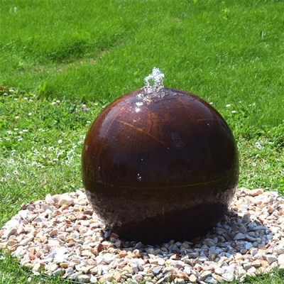 Customized Exterior Decoration Sphere Shaped Rusty Corten Steel Water Feature