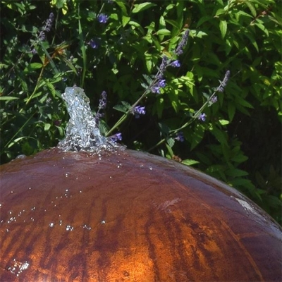 Customized Exterior Decoration Sphere Shaped Rusty Corten Steel Water Feature