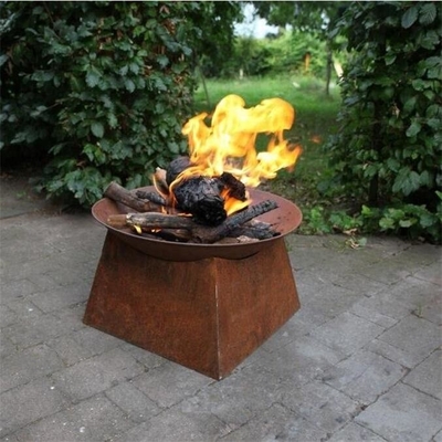 Customized Designed Rustic Garden Firewood Storage Corten Steel Fire Pit Bowl