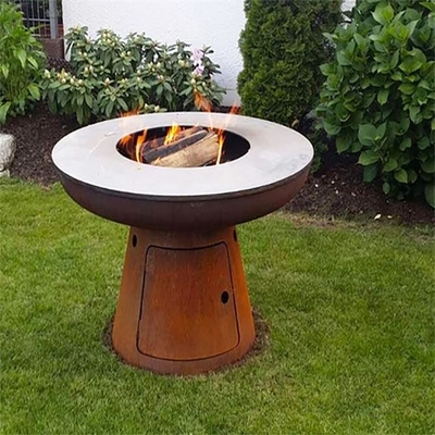 Outdoor Cooking Barbecue Wood Burning Corten Steel Fireplace Charcoal Grill